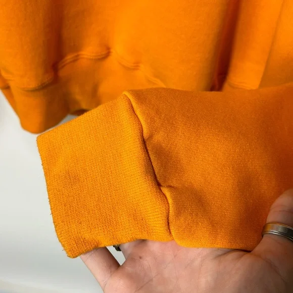 Vintage 90’s Russell Athletic Sweatshirt Men’s Size Small Solid Bright Orange - Picture 8 of 11